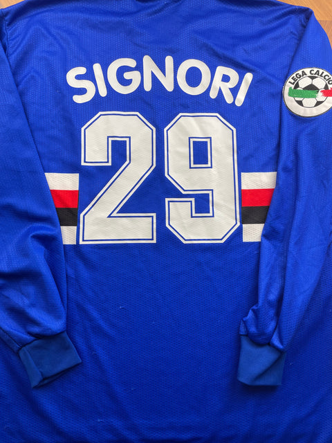 Match Shirt • Club • Sampdoria • 1997 • Asics • Home • #29 • Giuseppe Signori • Match Worn 