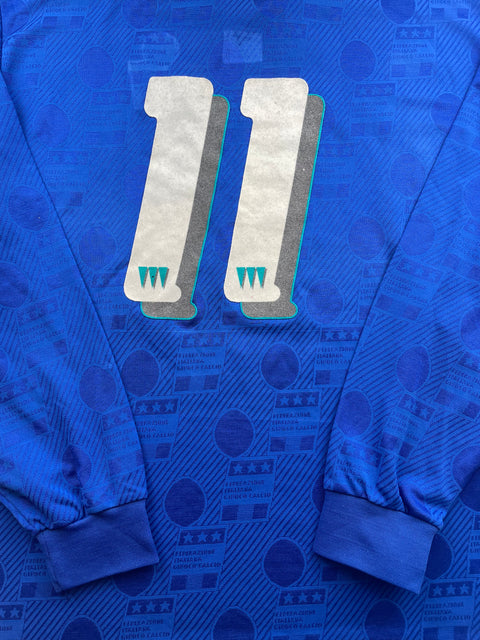 Match Shirt • National • Italia • 1994 • Diadora • Home • #11 • Giuseppe Signori • vs Estonia • Euro 96 Qualifiers 