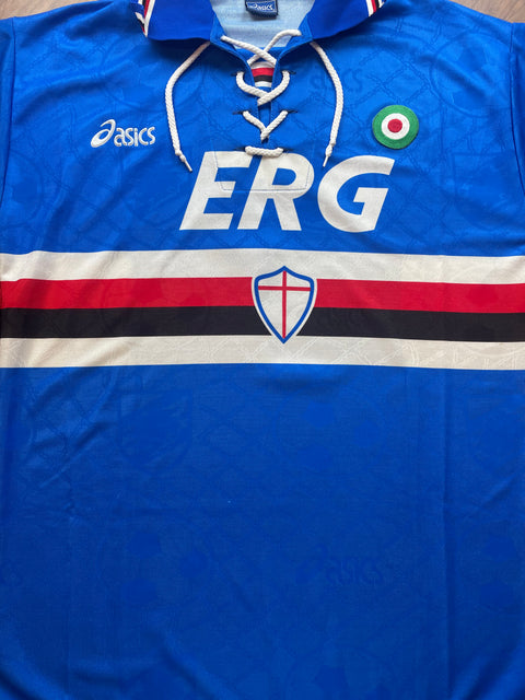 Match Shirt • Club • Sampdoria • 1994 • Asics • Home • #7 • Attilio Lombardo • Match Worn 