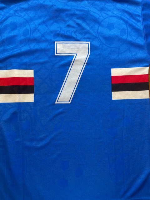 Match Shirt • Club • Sampdoria • 1994 • Asics • Home • #7 • Attilio Lombardo • Match Worn 