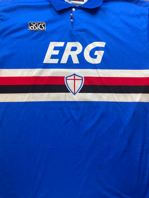 Match Shirt • Club • Sampdoria • 1993 • Asics • Home • #9 • David Platt • Match Worn • Unwashed 