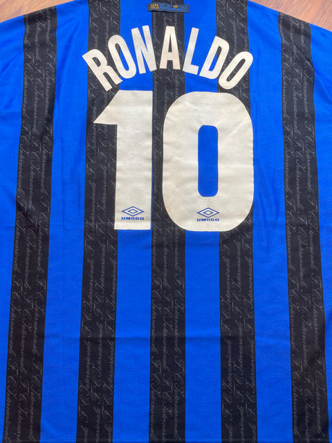 Store Shirt • Inter Milan • 1997 • Umbro • Home • Ronaldo • Size L 