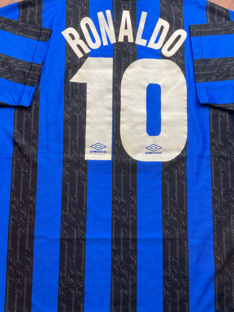 Store Shirt • Inter Milan • 1997 • Umbro • Home • Ronaldo • Size L 
