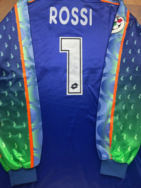 Match Shirt • Club • AC Milan • 1997 • Lotto • Keeper • #1 • Sebastiano Rossi • Match Worn • Signed 