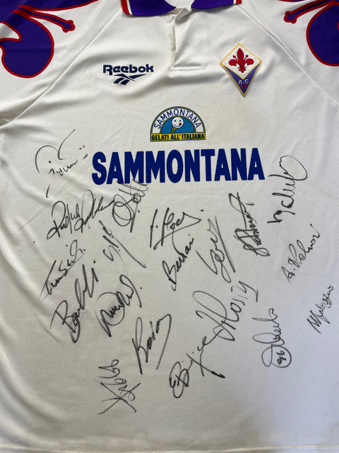 Store Shirt • Fiorentina • 1995 • Reebok • Away • Size XL • Signed by the Squad 