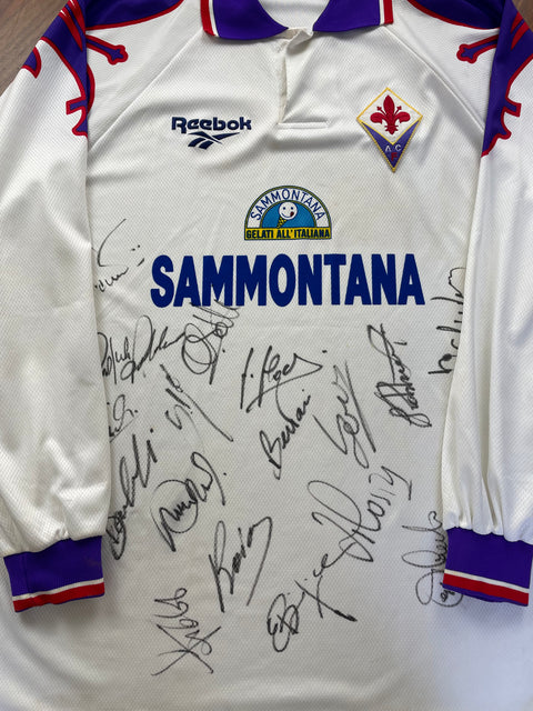 Store Shirt • Fiorentina • 1995 • Reebok • Away • Size XL • Signed by the Squad 