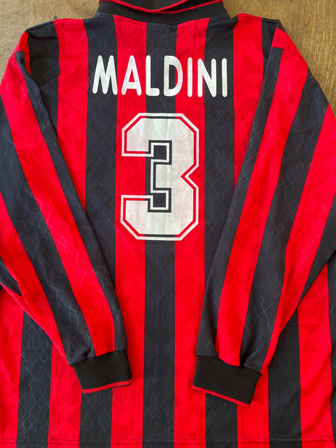 Store Shirt • AC Milan • 1995 • Lotto • Home • #3 • Paolo Maldini • Size XL 