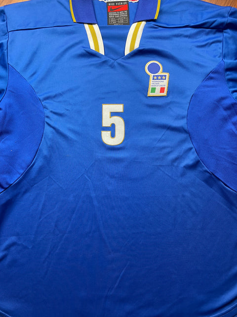 Match Shirt • National • Italia • 1996 • Nike • Home • #5 • Fabio Cannavaro • vs Russia
