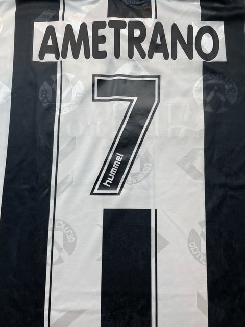 Match Shirt • Club • Udinese • 1995 • Hummel • Home • #7 • Raffaele Ametrano • Match Worn