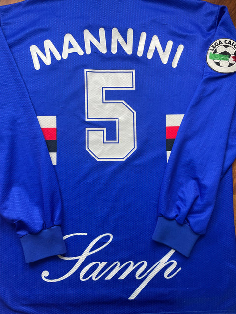 Match Shirt • Club • Sampdoria • 1997 • Asics • Home • #5 • Moreno Mannini • Match Worn