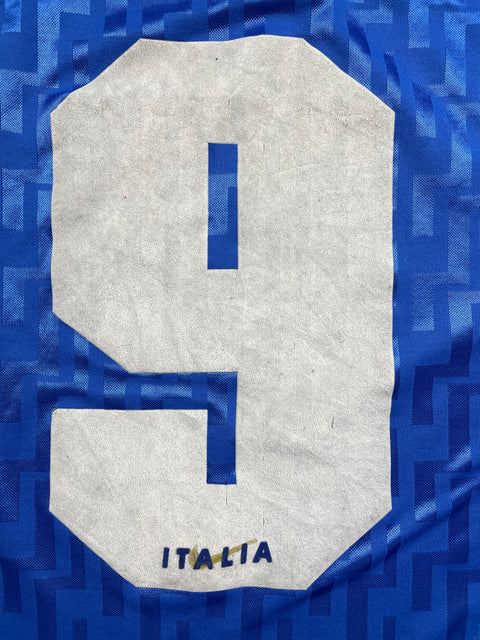 Match Shirt • National • Italia • 1995 • Nike • Home • #9 • Pierluigi Casiraghi • vs Ukraine • Euro 96 Qualifiers 