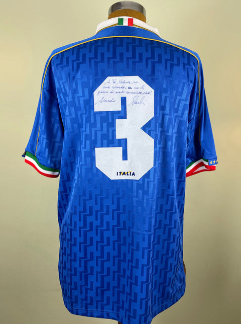 Jersey | National | Italia | 1995 | 03 | Amadeo Carboni | vs Slovenia | Euro 96 Qualifiers | Signed