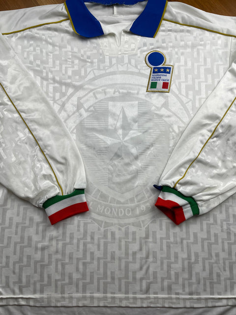 Match Shirt • National • Italia • 1995 • Nike • Away • #6 • Lorenzo Minotti • vs Ukraine • Euro 96 Qualifiers 