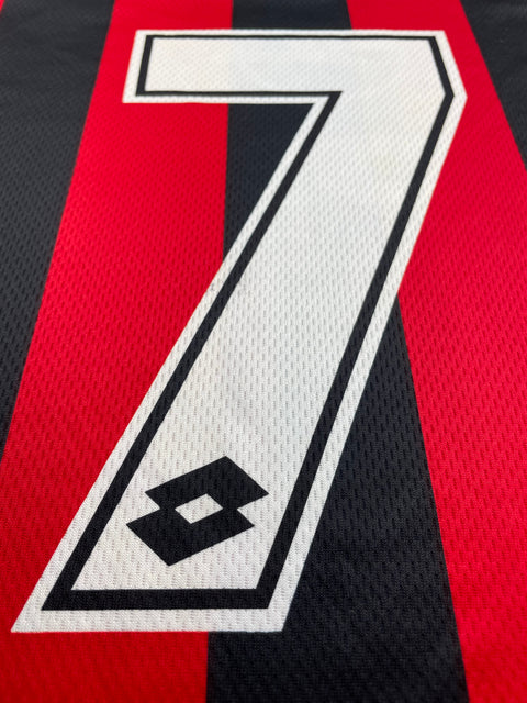 Match Shirt • Club • AC Milan • 1996 • Lotto • Home • #7 • Gianluigi Lentini • Match Prepared 
