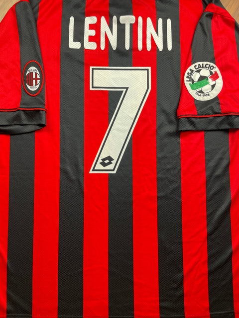 Match Shirt • Club • AC Milan • 1996 • Lotto • Home • #7 • Gianluigi Lentini • Match Prepared 