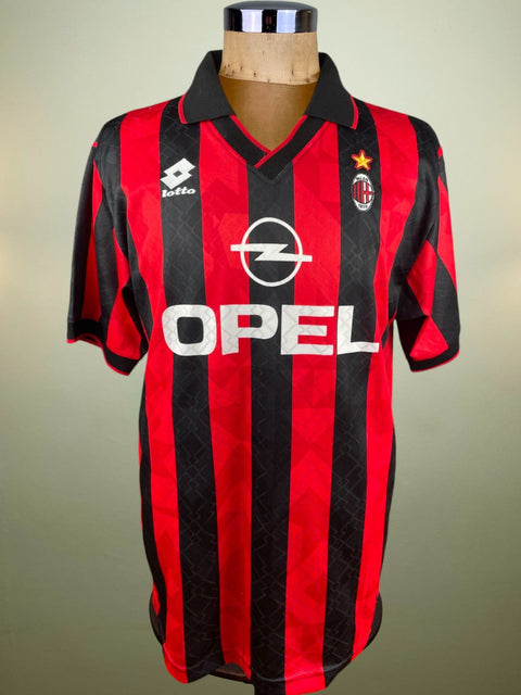 Match Shirt • Club • AC Milan • 1995 • Lotto • Home • #21 • Mauro Tassotti • Match Prepared vs Pescara