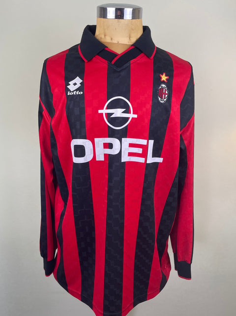 Match Shirt • Club • AC Milan • 1995 • Lotto • Home • #3 • Paolo Maldini • Match Worn