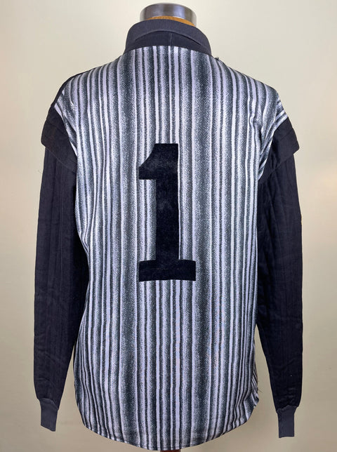Walter Zenga's match worn long-sleeved Inter Milan 1989-90 Goalkeeper jersey featuring a striped pattern, with his number 1 on the back in back flock.
