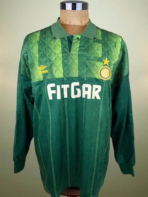 Walter Zenga's Match worn 1991-92 Inter Milan Umbro jersey with 'FitGar' branding on a mannequin against a neutral background