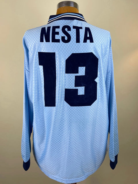 Match worn Alessandro Nesta Lazio 1995-96 Home shirt made by Umbro with Nesta 13 in flock lettering on the back