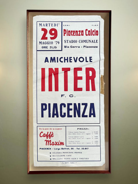 Store Memorabilia • Poster • Inter Milan • 1979 • Official Serie A Inter vs Piacenza Poster