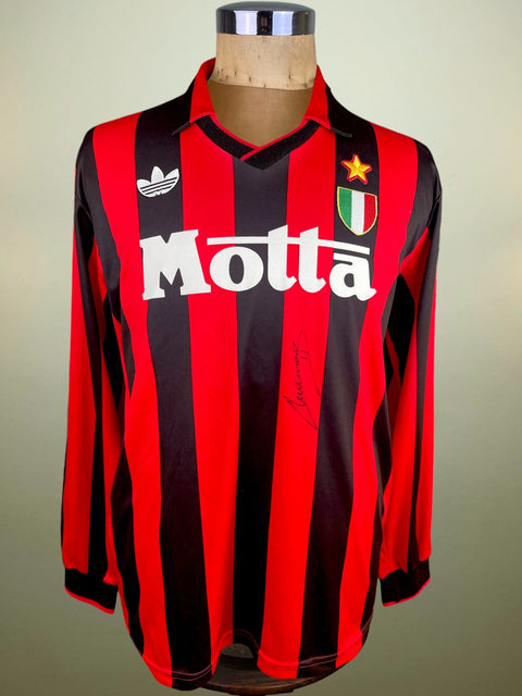 Store Shirt • AC Milan • 1992 • Adidas • Home • Size XL • Signed by Daniele Massaro - Calcio 90