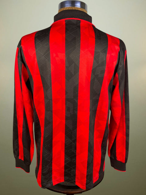 Store Shirt • AC Milan • 1994 • Lotto • Home • Size L • Rare Prototype Shirt With Flock Sponsor - Calcio 90