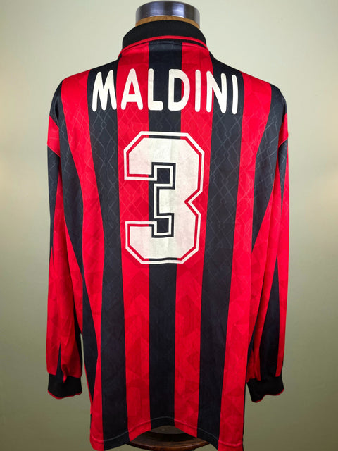 Store Shirt • AC Milan • 1995 • Lotto • Home • #3 • Paolo Maldini • Size XL 