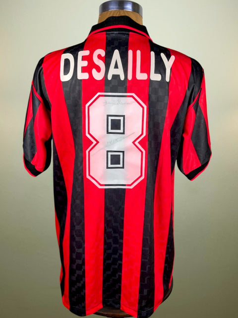 Store Shirt • AC Milan • 1995 • Lotto • Home • Marcel Desailly • Size L • Signed - Calcio 90