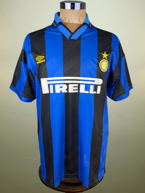 Store Shirt • Inter Milan • 1995 • Roberto Carlos • Umbro • Home • Size XL - Calcio 90