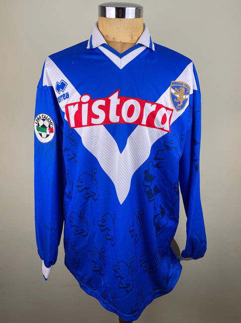 A blue Brescia 1997-98 jersey with the Ristora Sponsor match worn by Andrea Pirlo