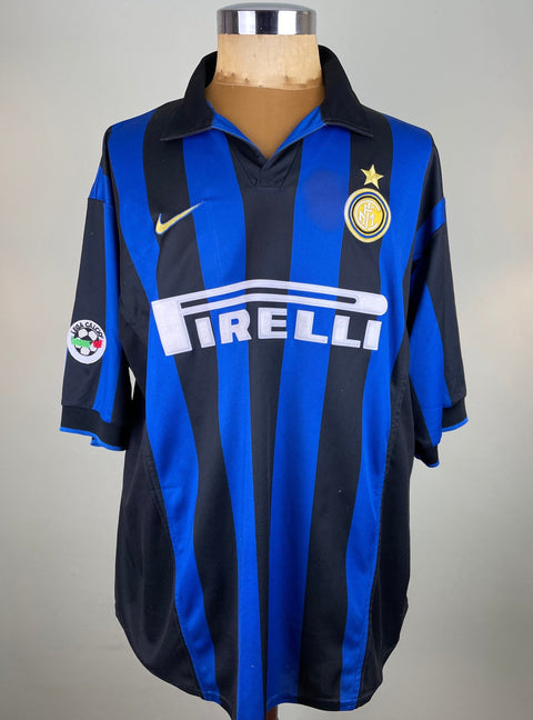 Roberto Baggio's short sleeve match worn 1998-98 home shirt with Pirelli sponsor on the chest and Nike tick.